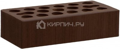 Кирпич облицовочный шоколад одинарный бархат М-150 Керма