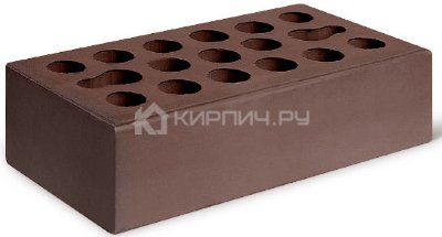 Кирпич облицовочный шоколад одинарный гладкий М-150 Керма